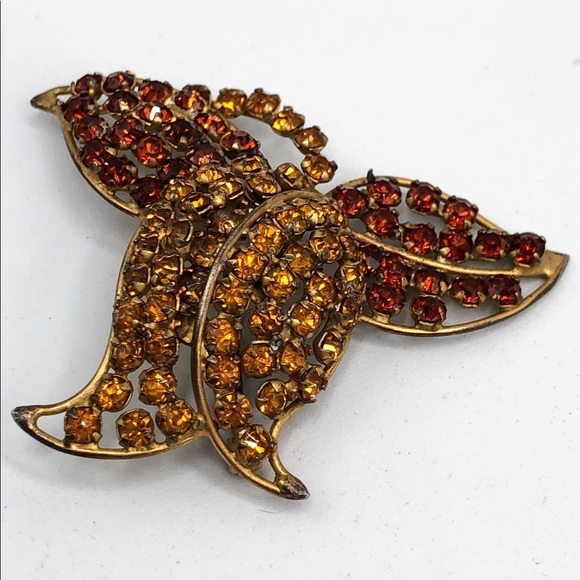 Vintage ADELE SIMPSON Rhinestone Flower Pin Brooch - Picture 5 of 6